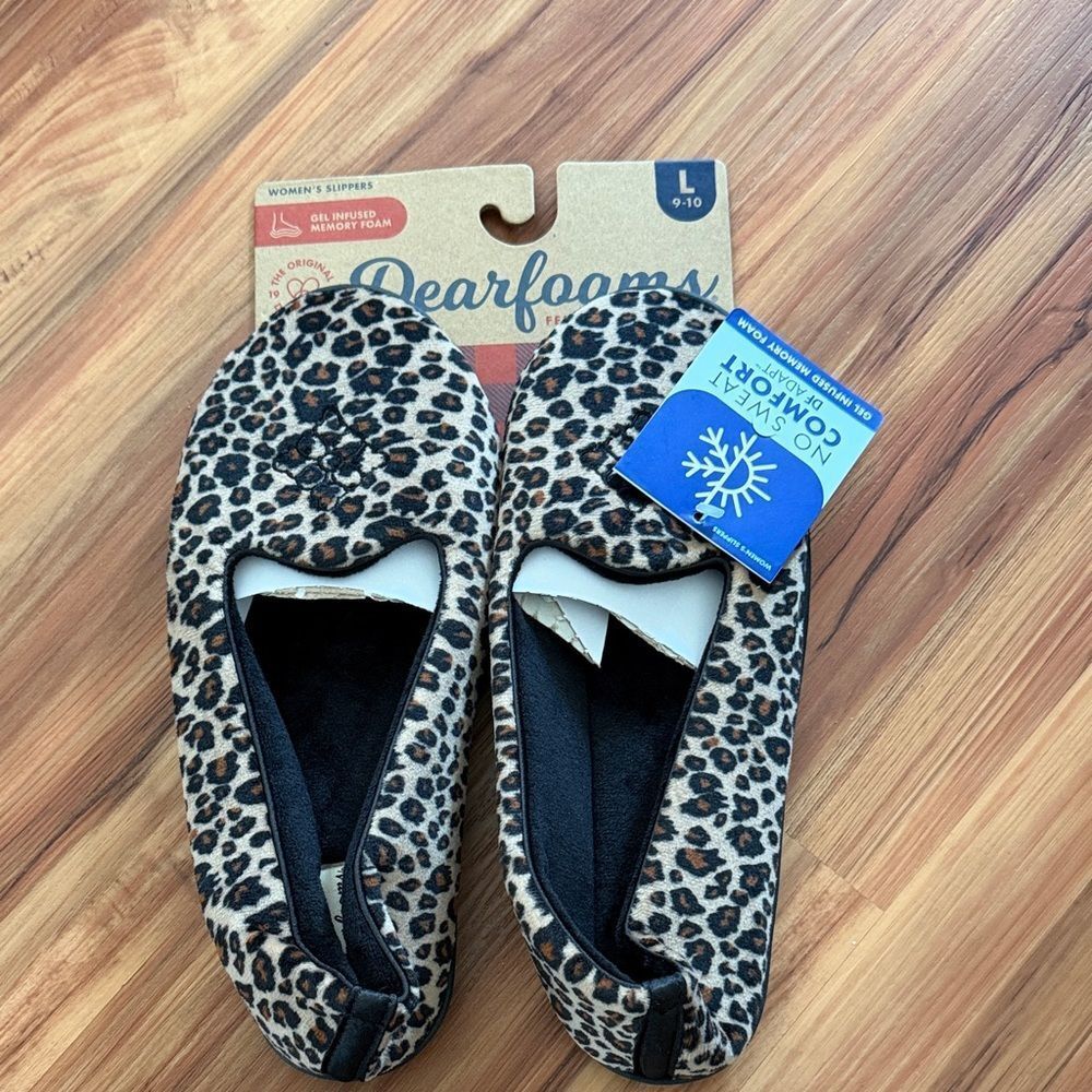 Dearfoams Leopard Print Women's Slippers - Brown Black